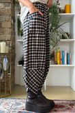 Jasper Plaid Brushed Cotton Shelby Barrel Pant Navy